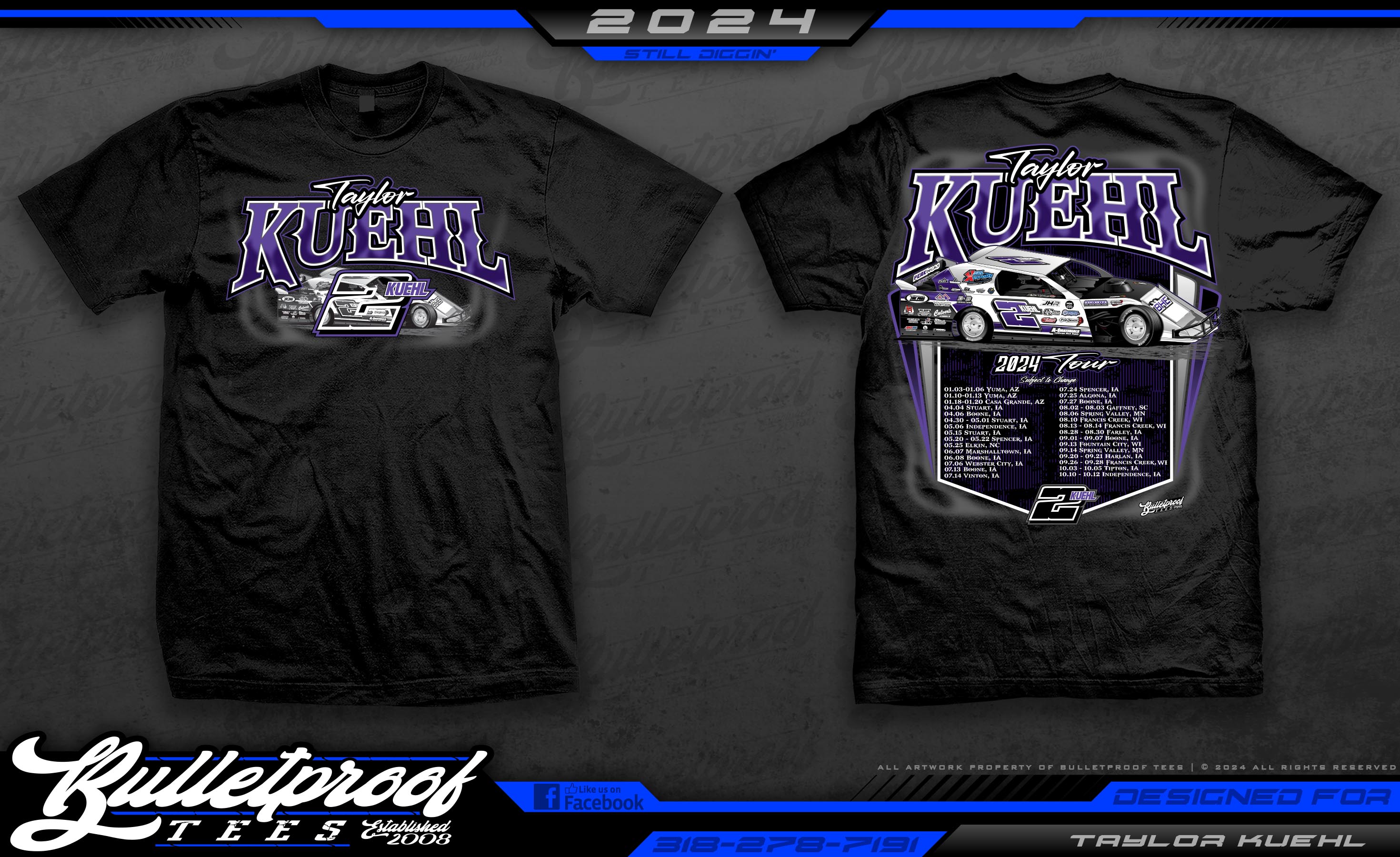 2024 Tour Tshirt Taylor Kuehl Racing